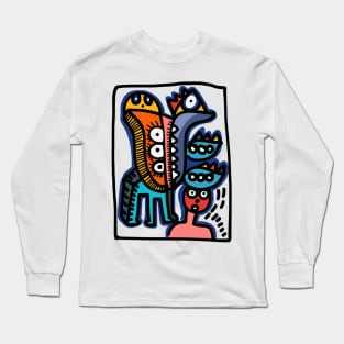 Cool Graffiti Monsters With Friends Long Sleeve T-Shirt